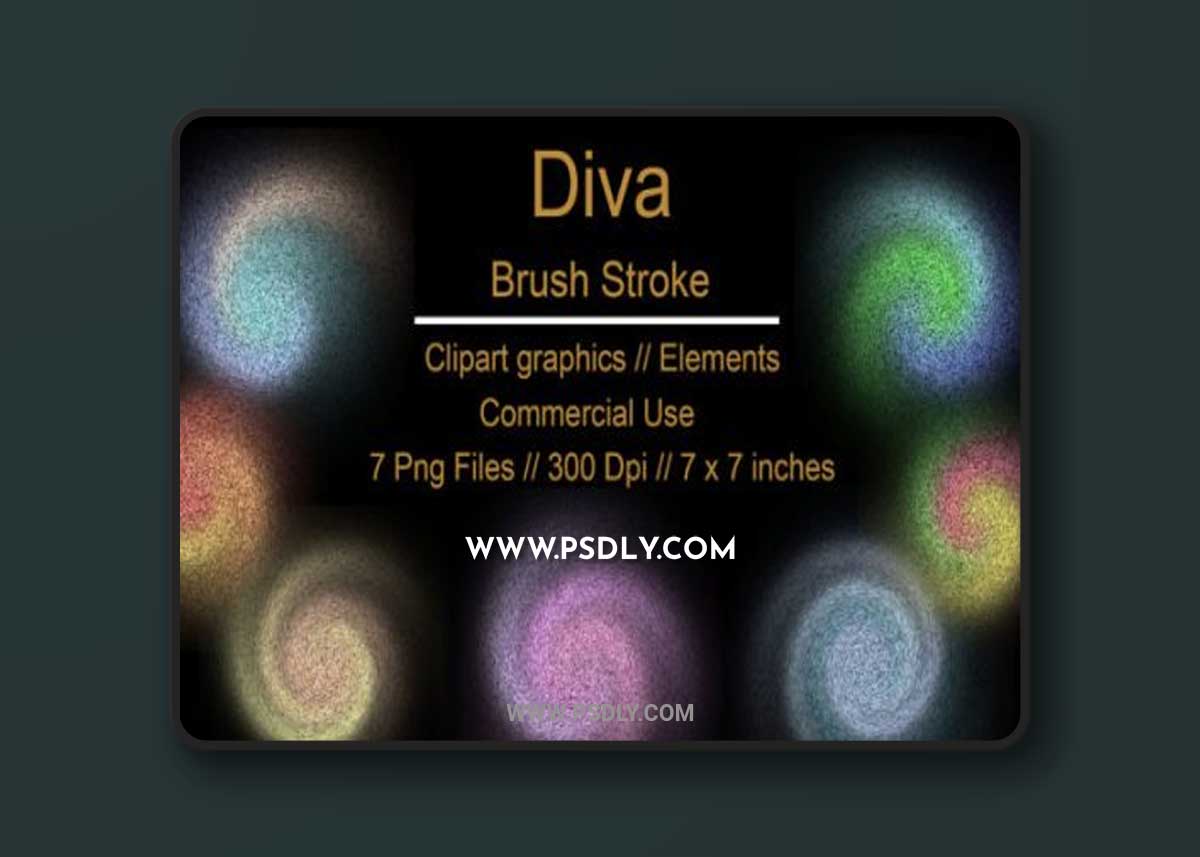 Diva Brush Stroke Clipart Element