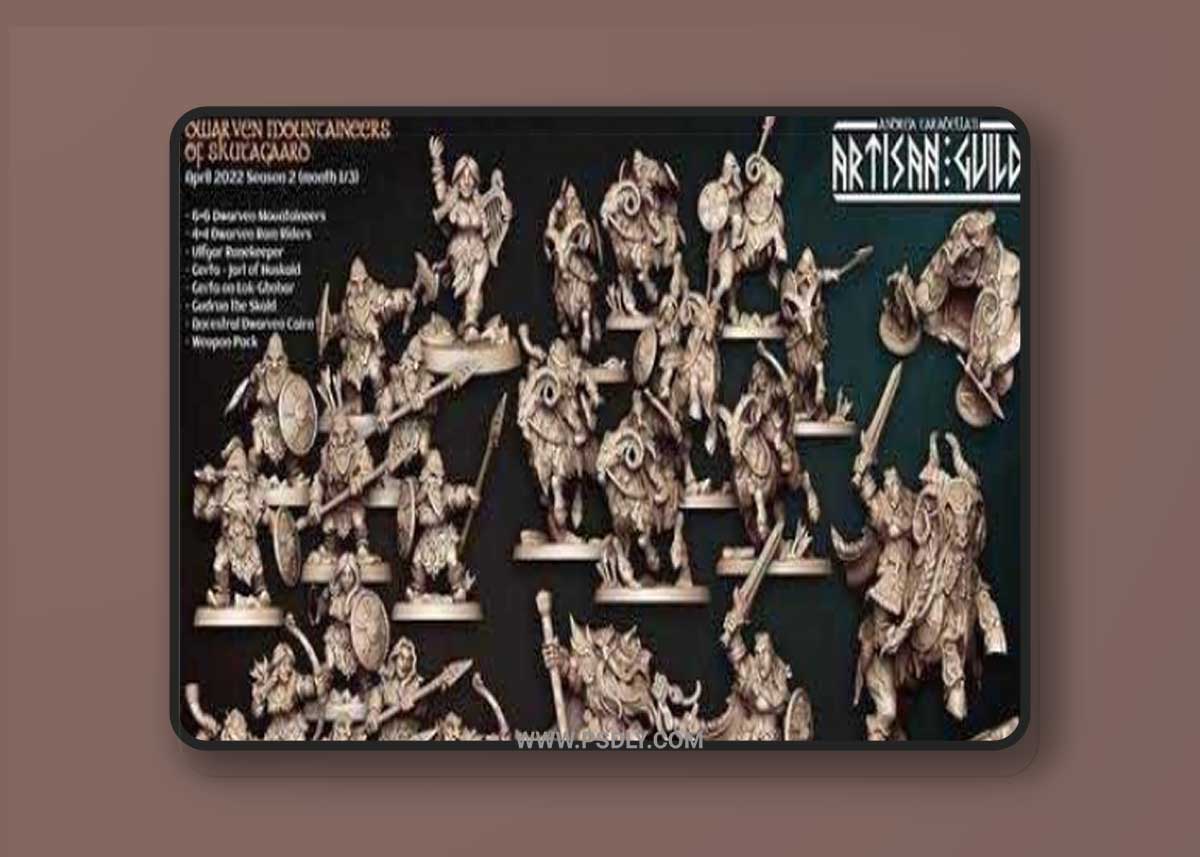 Dwarven Mountaineers of Skutagaard April 2022 3D