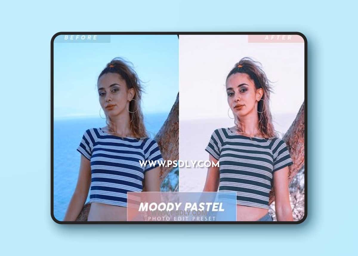 Editable pastel portrait photo preset