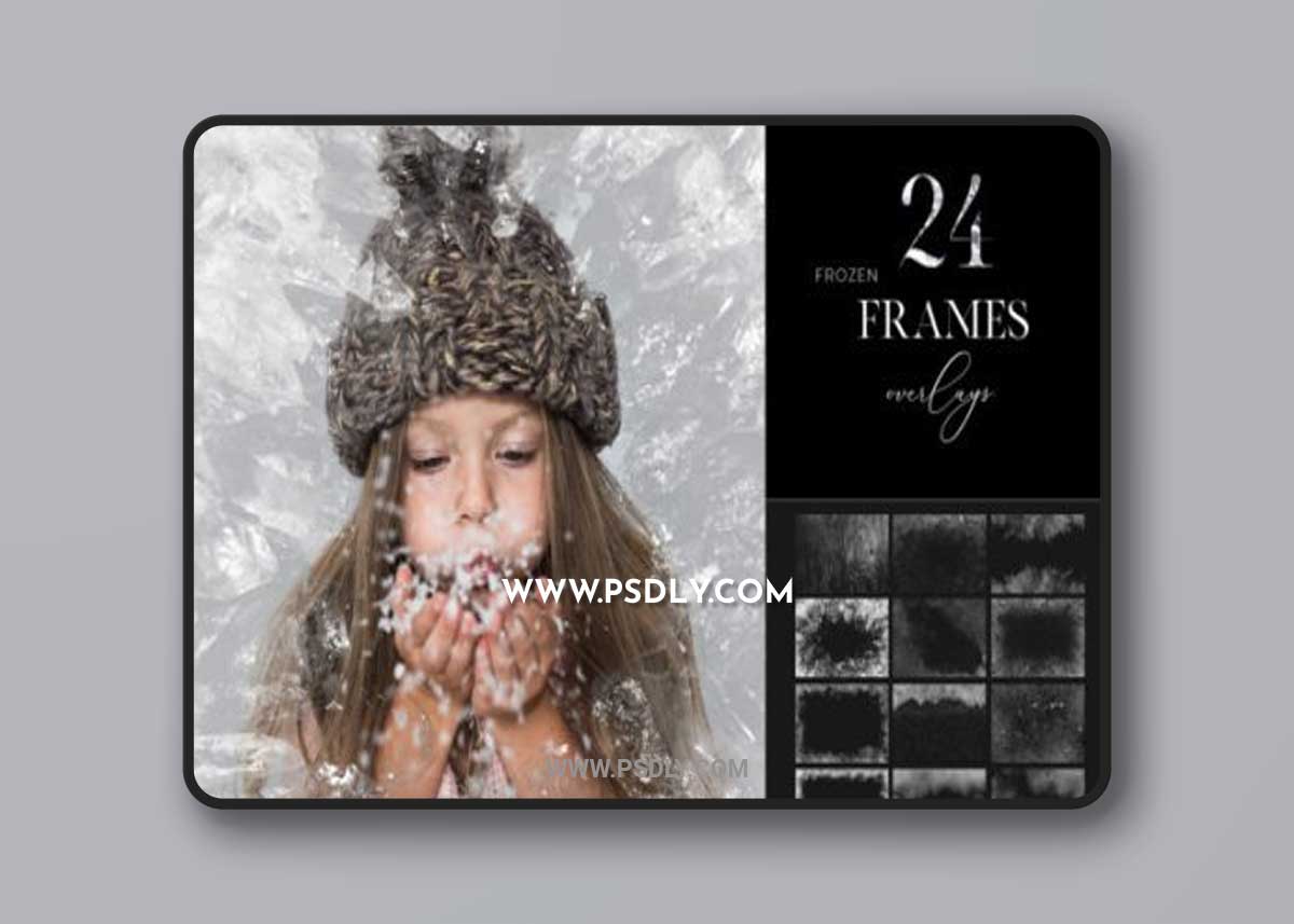 Frozen Frames Clipart, Winter Overlays