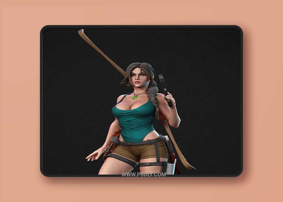 Lara Croft Tomb Raider Fan Art Statue 3D Printable