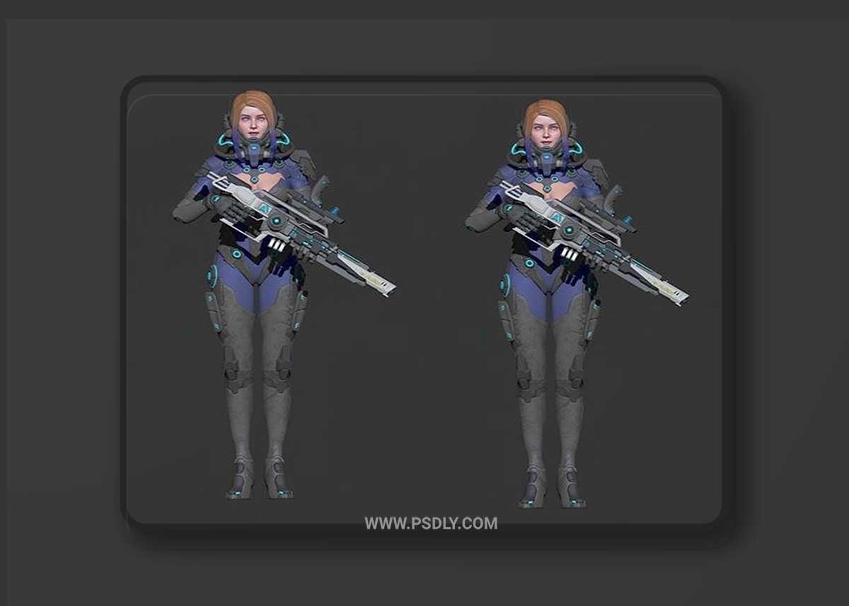 Sci-Fi Police 3D Model