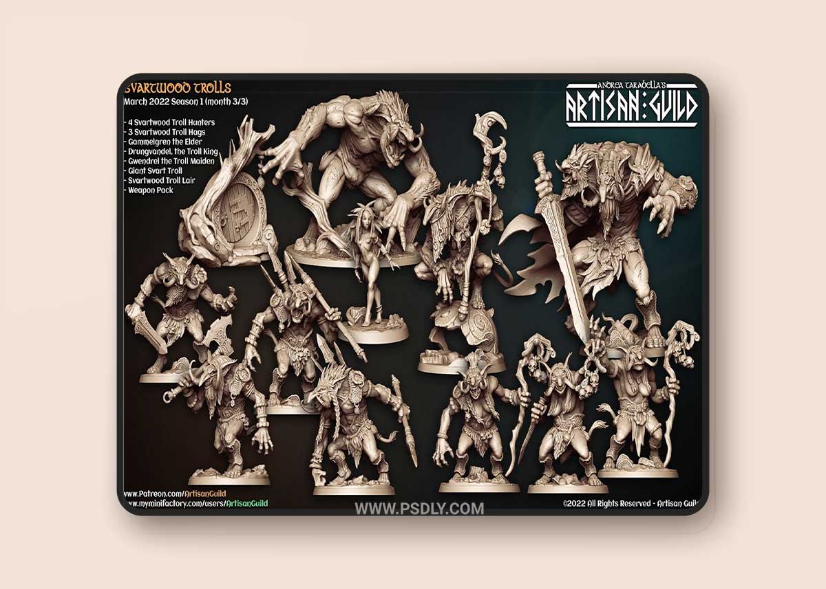 Svartwood Trolls March 2022 3D Printable 3D Model