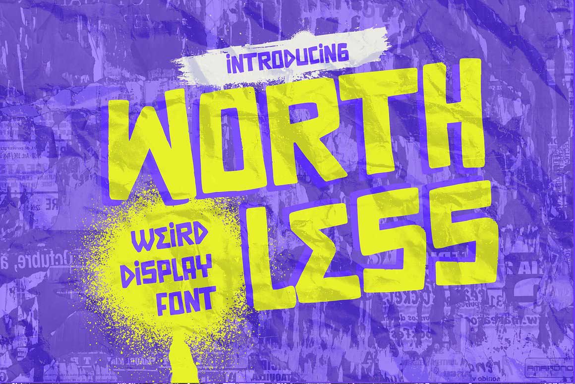WORTHLESS - Weird Display Font