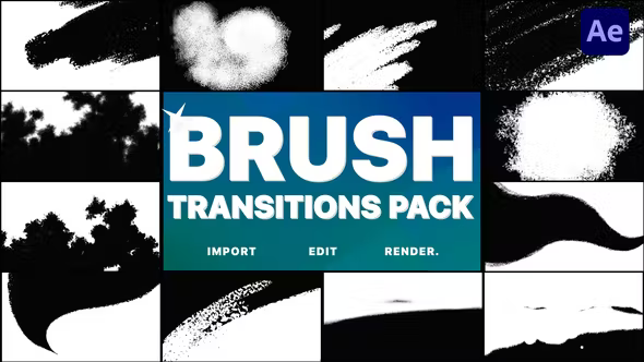 Videohive Hand-Drawn Brush Transitions | After Effects 37355296
