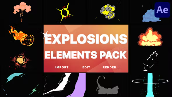 Videohive Anime Explosion Elements | After Effects 37301741