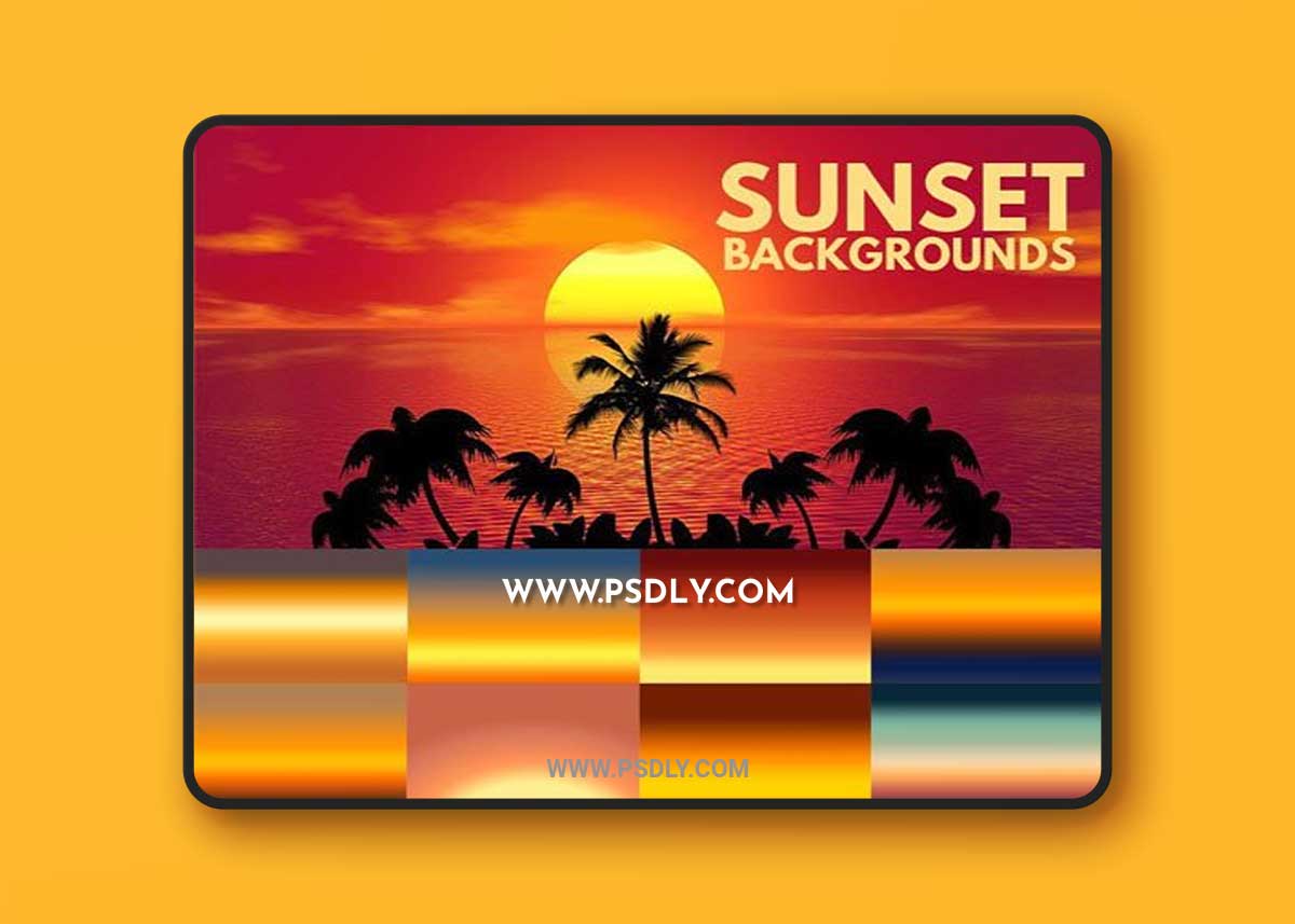 20 Sunset Gradients for Photoshop + 10 Sunset Backgrounds