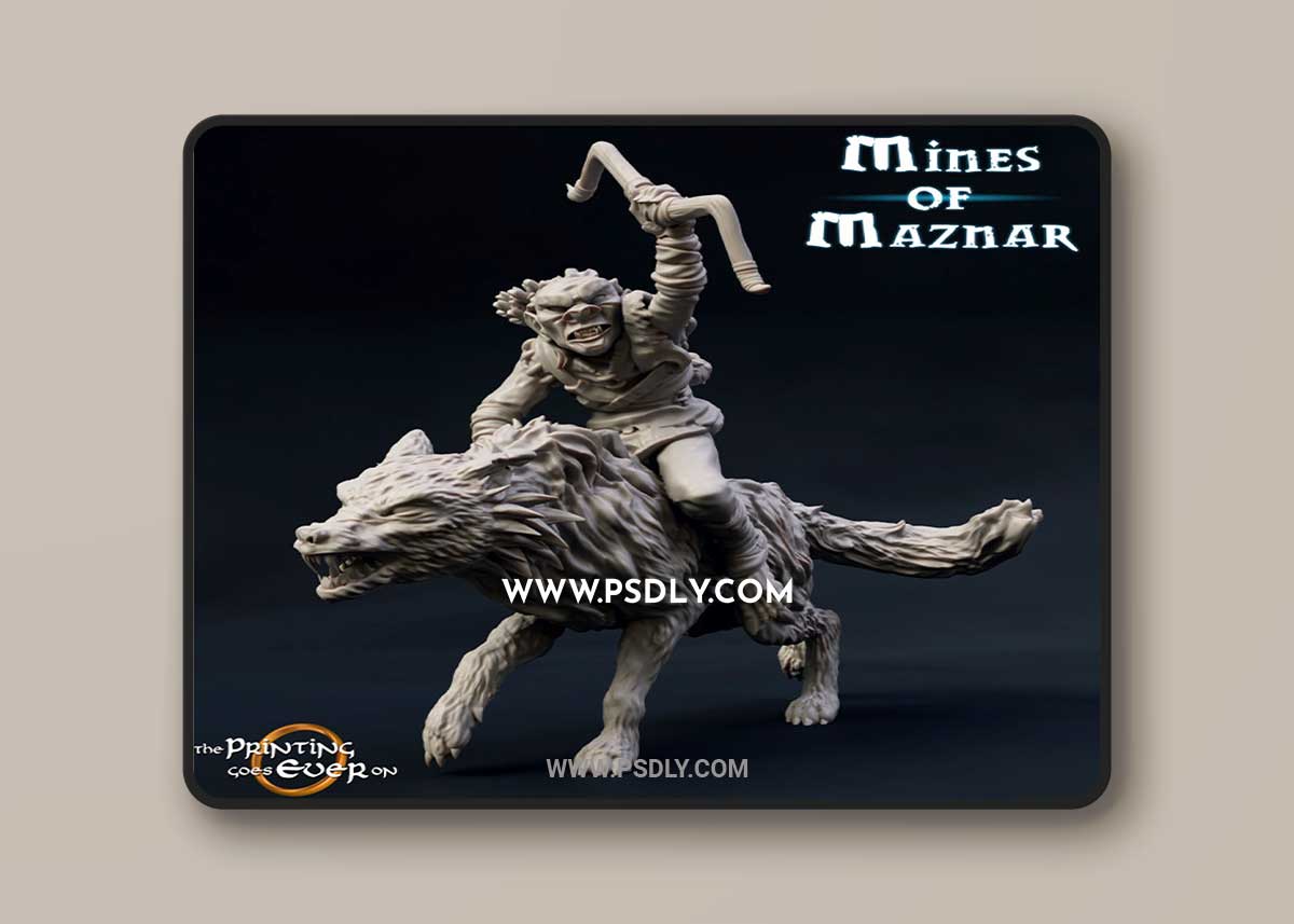 3D Print Model Goblin Warg Rider (archer)