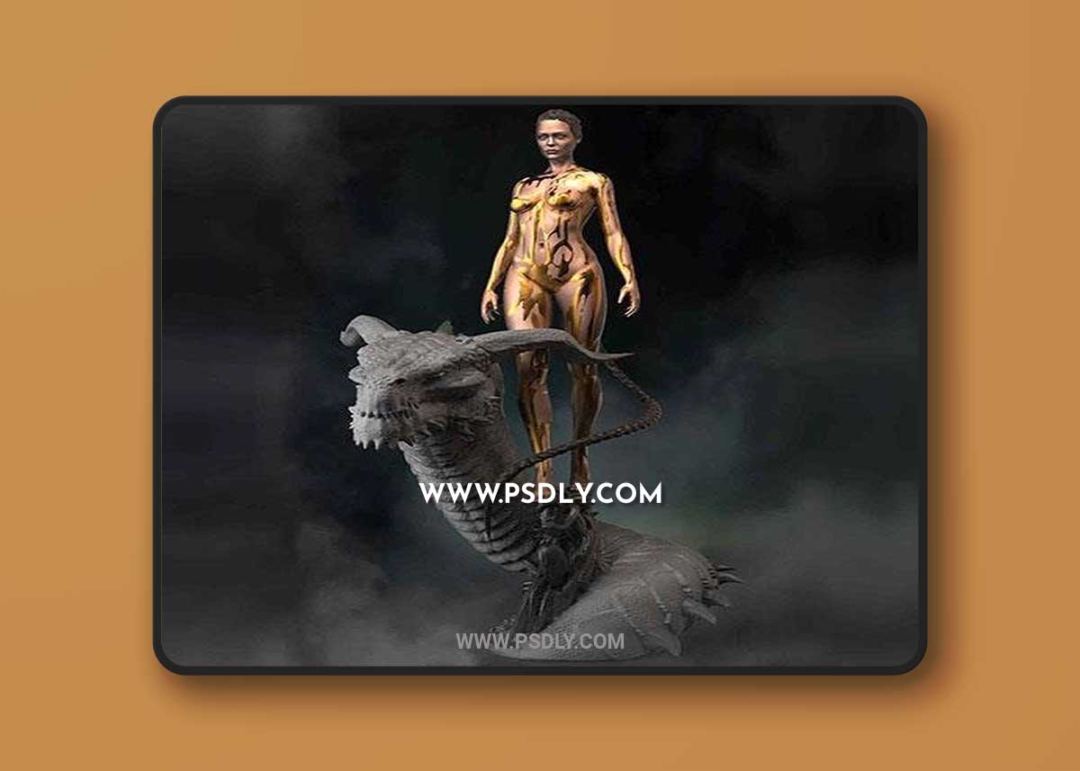 Beowulf Grendel’s Mother - Angelina Jolie Statue (NSFW) 3D Print Model