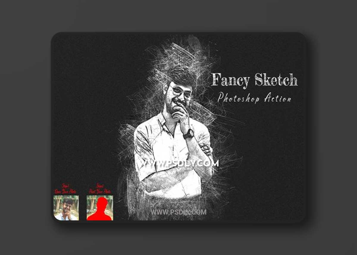 CreativeMarket - Fancy Sketch Photoshop Action 7178924