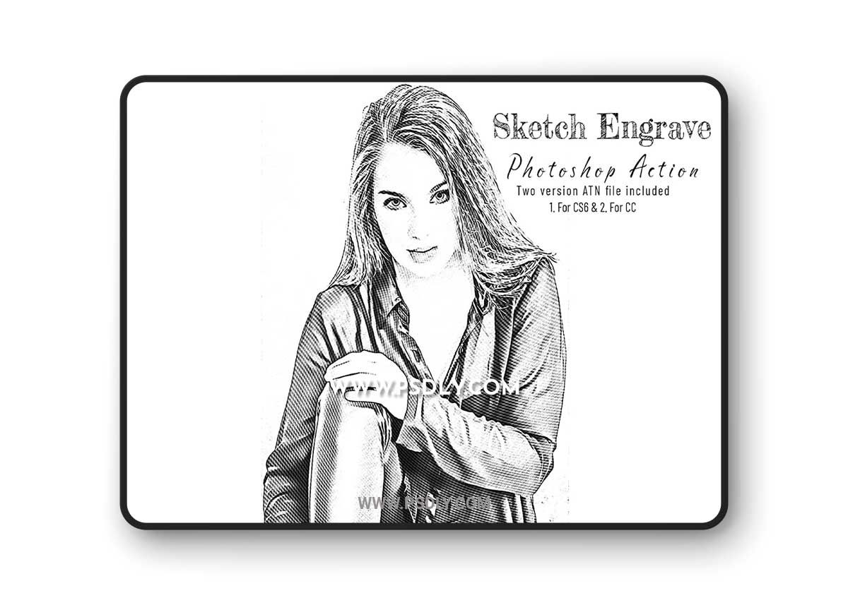 CreativeMarket - Sketch Engrave Photoshop Action 7189939