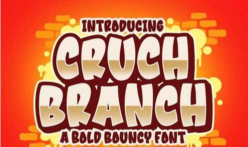 Cruch Branch a Bold Bouncy Font