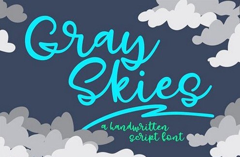 Gray Skies: handwritten script font