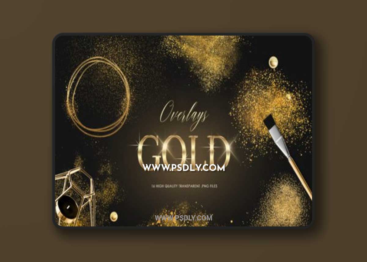 Gold Splashes Clip Art, Gold Spray