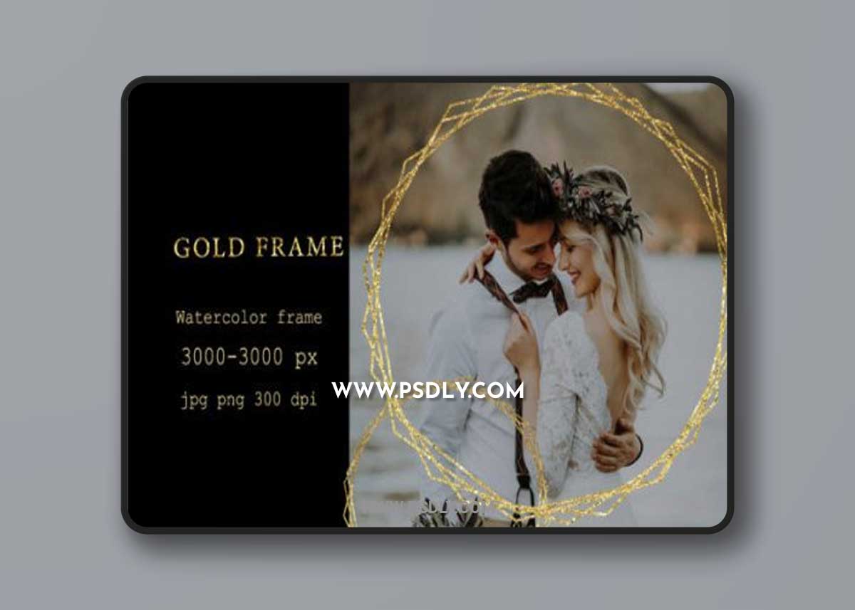 Gold Sublimation Gold Frame Geometric