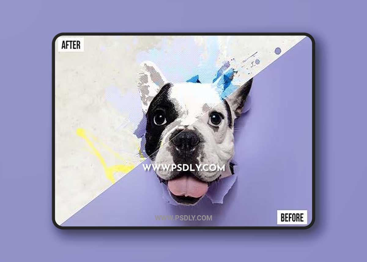 Halftone Paint Splash Photoshop Action Y6DJ6R7