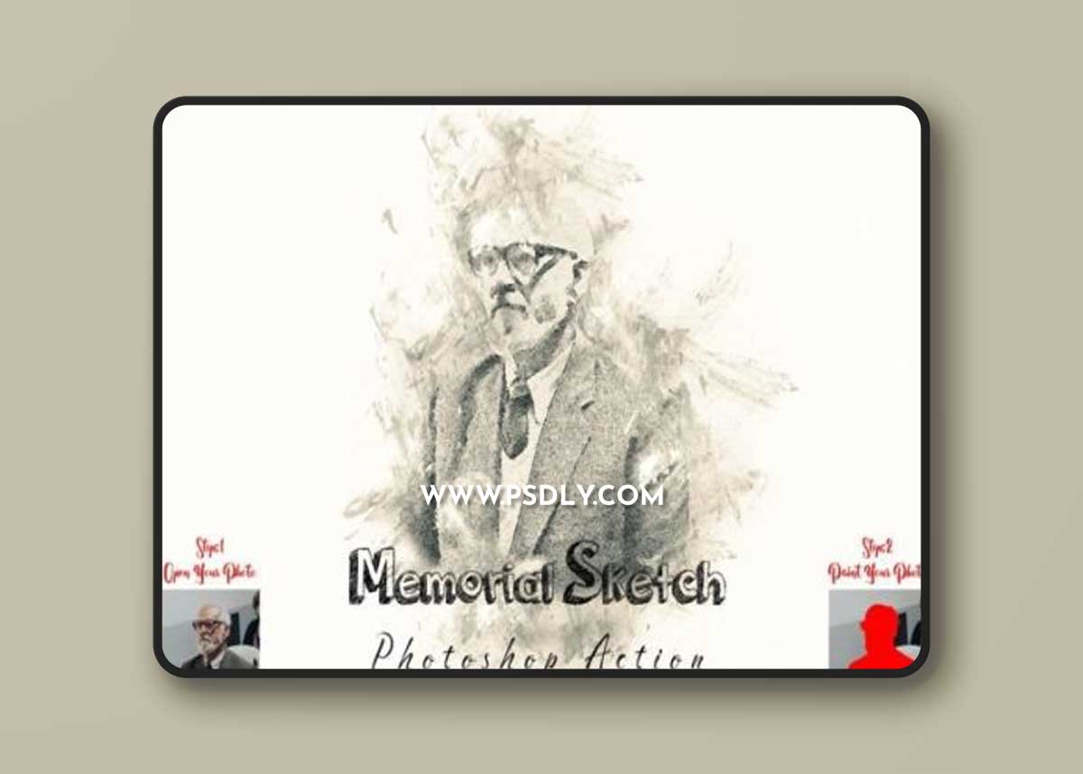 Memorial Sketch Photoshop Action