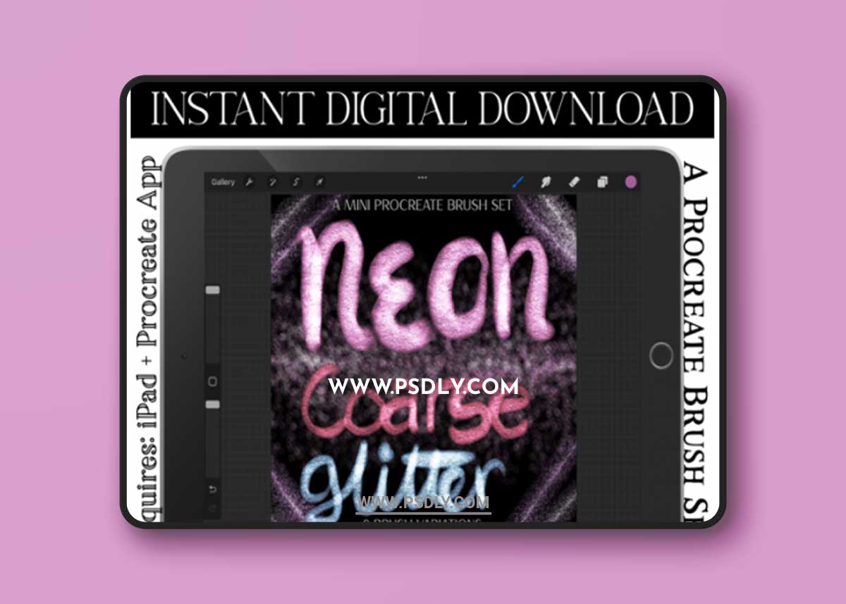 Neon Coarse Glitter Procreate Brushes