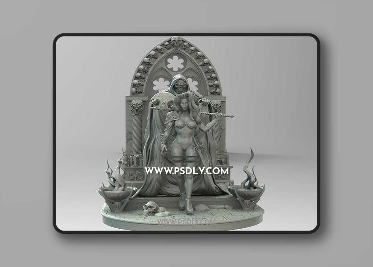 Print Lady Death Diorama in 3D Model