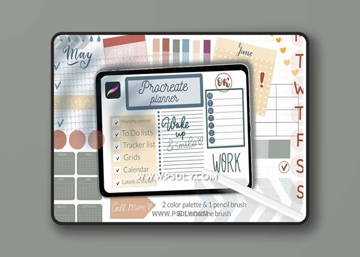 Procreate iPad planner stamps brush