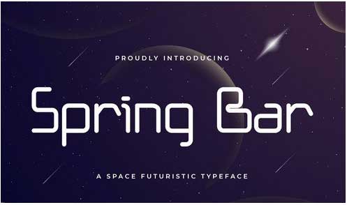 Spring Bar - A Space Futuristic Typeface