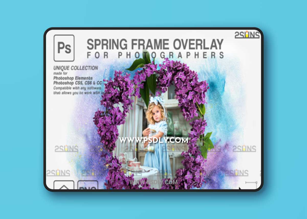 Spring Flower Digital Frames Overlay
