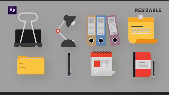 Videohive Office Elements Icons | 4K 37949878