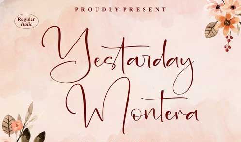 Yesterday Montera Handwritten Font