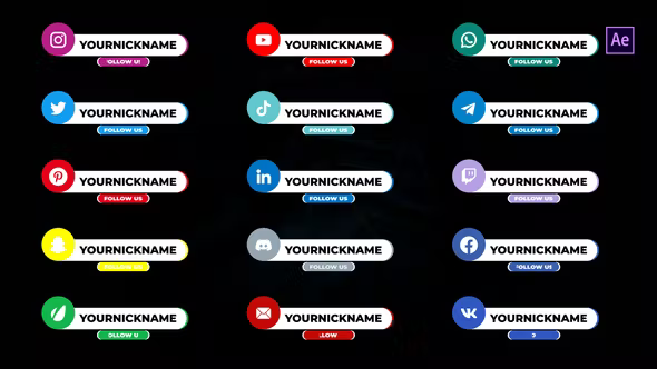 Videohive Social Media Lower Thirds - After Effects V.2 37675960