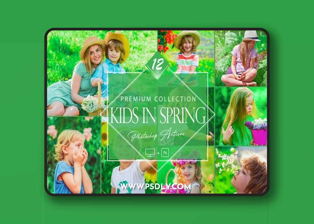 12 Kids in Spring Photoshop Actions