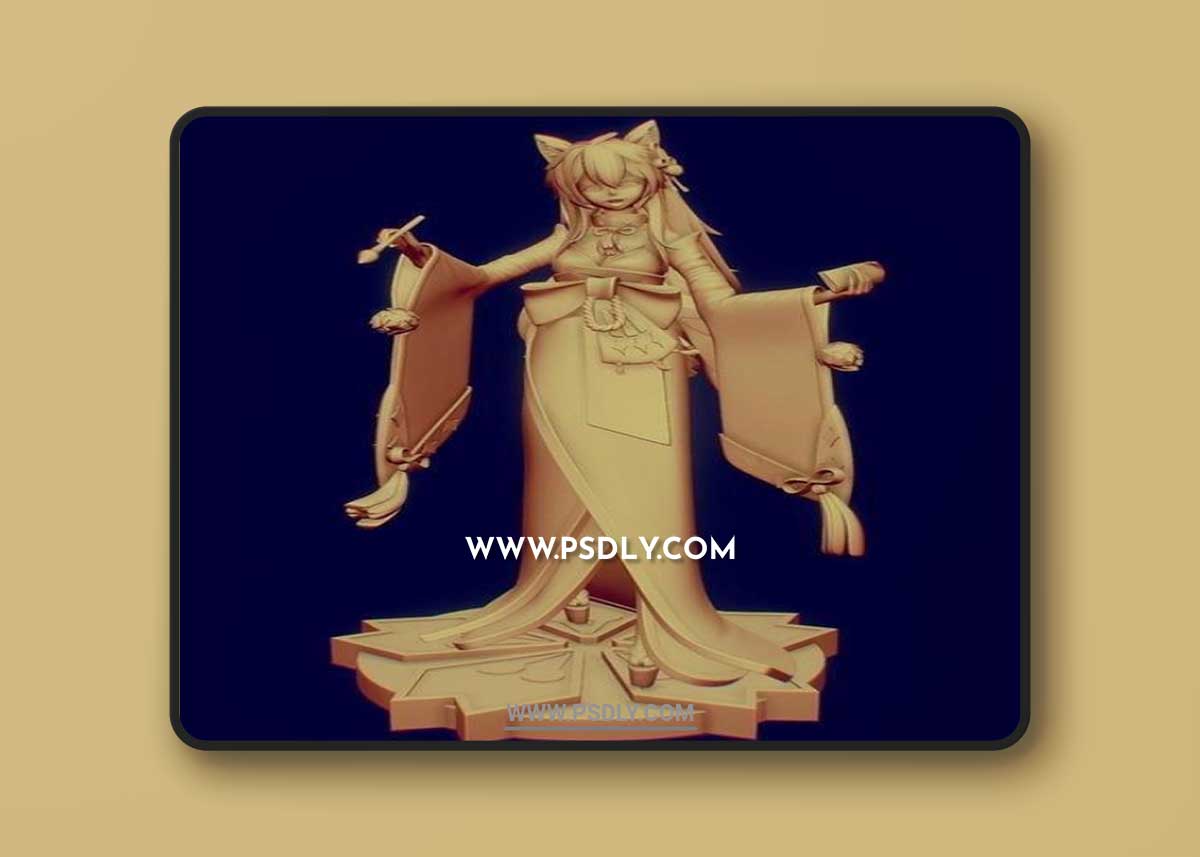 3D STL Miss Hina-sama - Genshin Impact