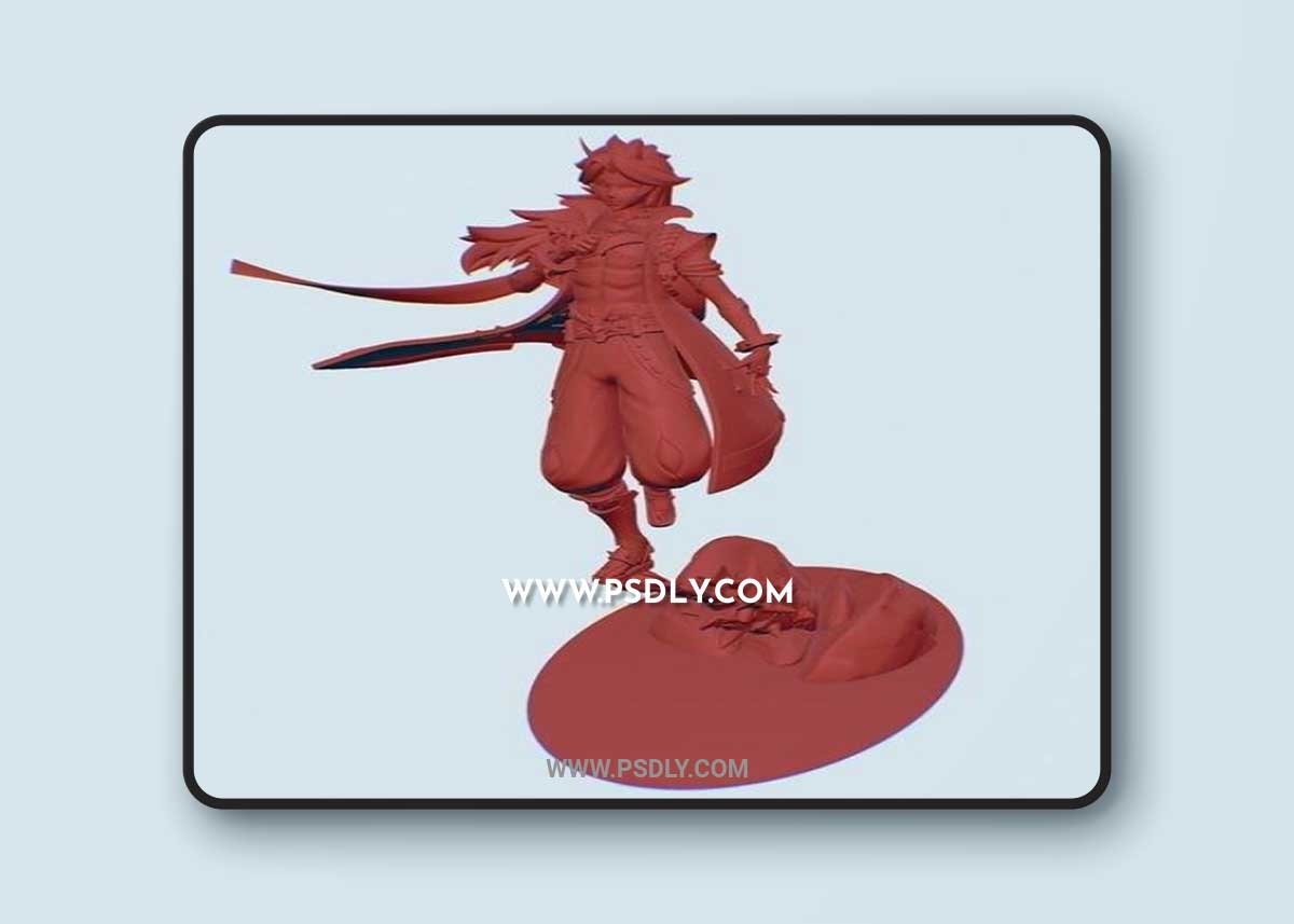 3D STL Red Oni Arataki Itto - Genshin Impact