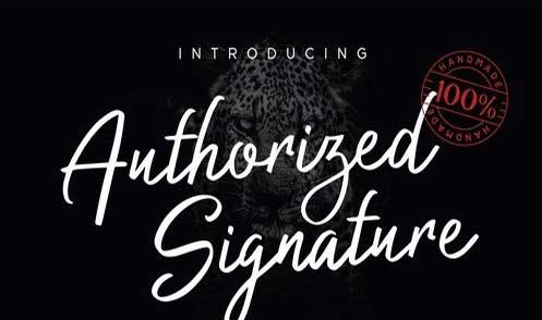 Authorized Signature Font