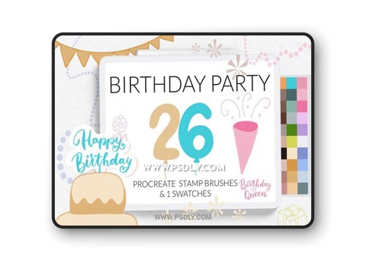 Birthday stamps, air balloon stamps QJNT9W9