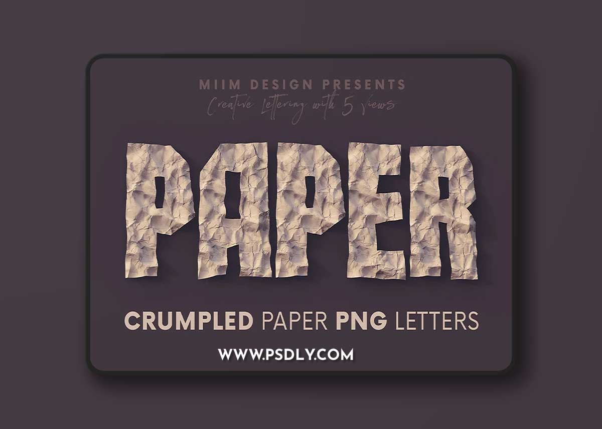 CreativeMarket - Crumpled Paper - 3D Lettering 7136160