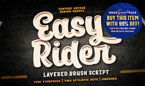 Easy Rider - Layered Vintage Playful Script
