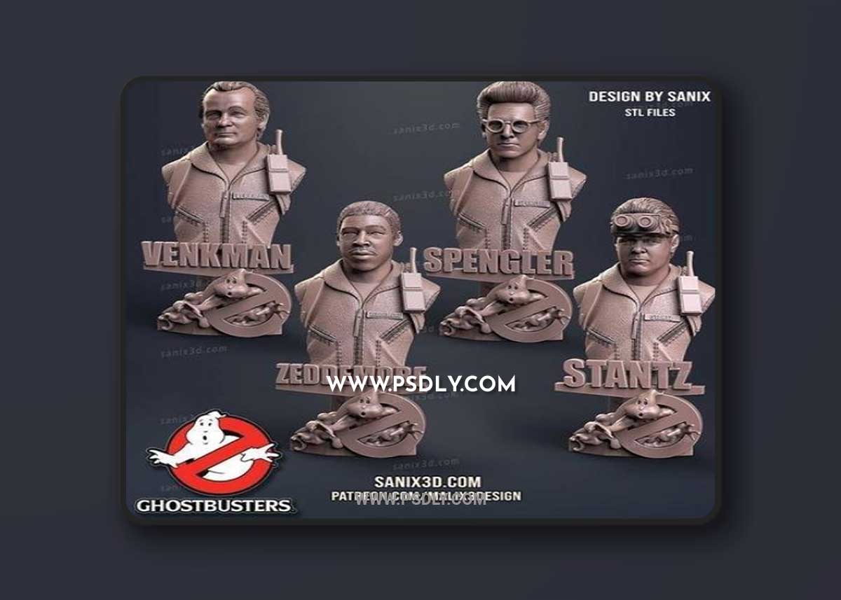 Ghostbusters (4-busts) 3D STL