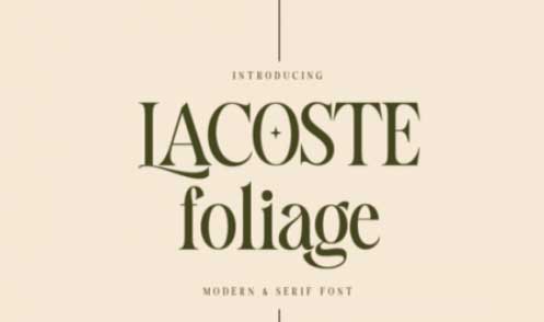 Lacoste Foliage Font