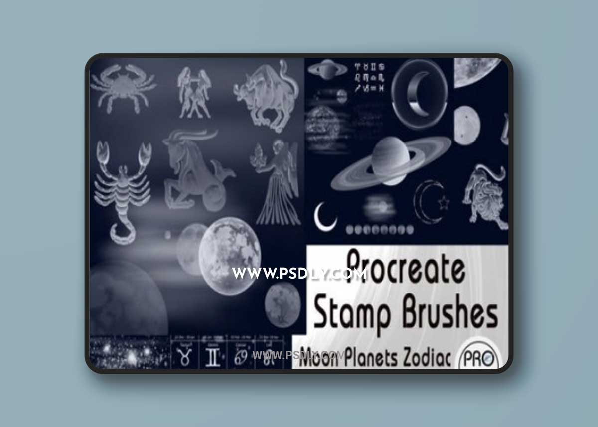 Procreate Brushes Stamps Zodiac Moon