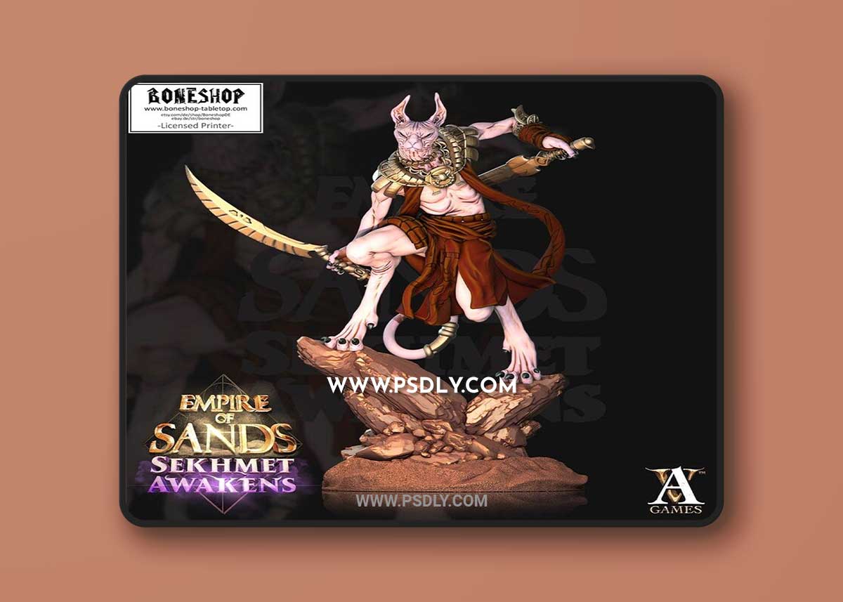 Sekhmet Awakens - Mau 4 Miniature 3D Print Model