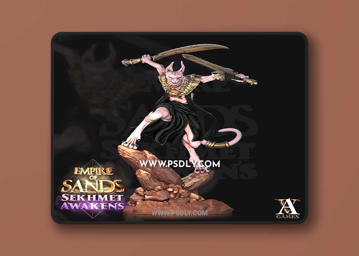 Sekhmet Awakens - Mau Miniature 3D Print Model