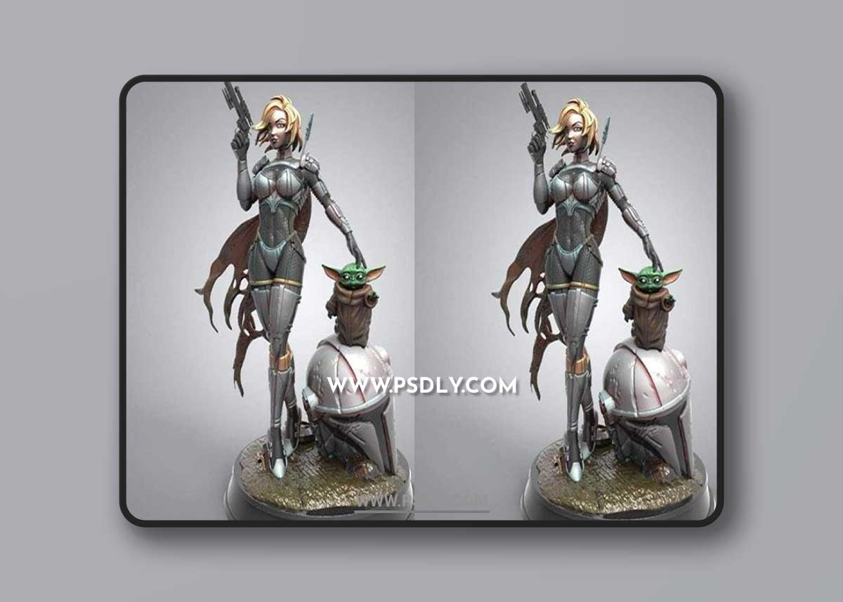 Sexy Mandalorian 3D Print Model