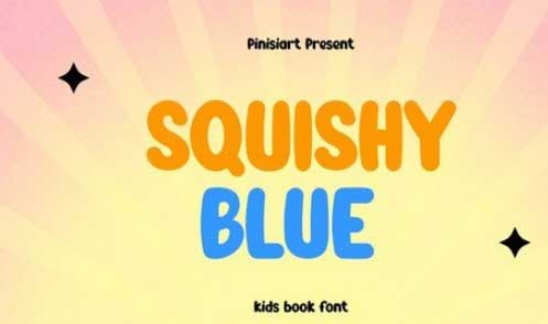 Squishy Blue - Kids Book Font