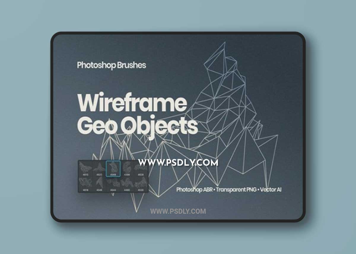 Wireframe Geometric Objects Photoshop Brushes NTYH7NX