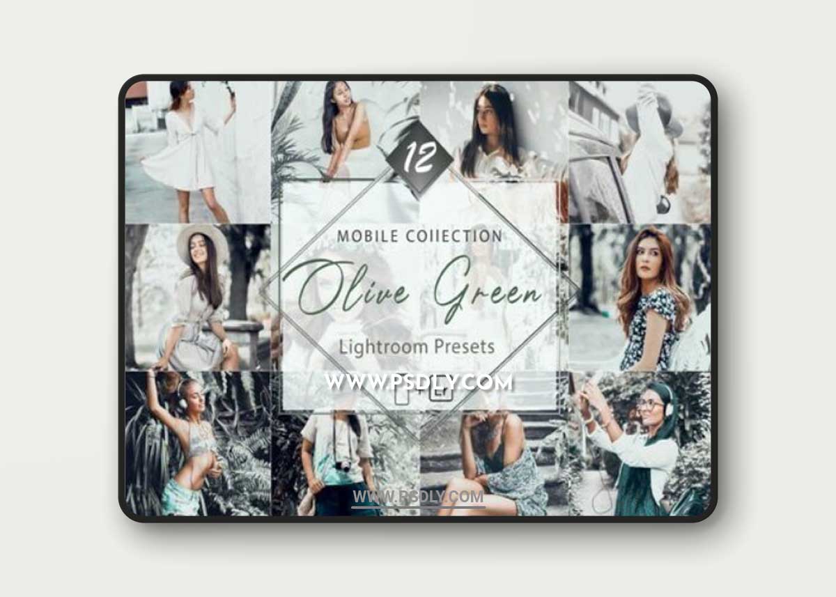 12 Mobile Lightroom Presets, Olive Green