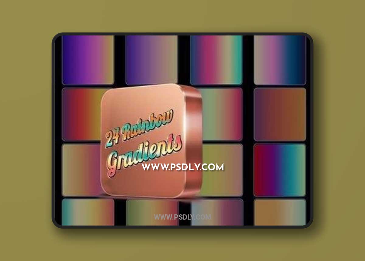 24 Rainbow Gradients Photoshop Actions 3YFD375