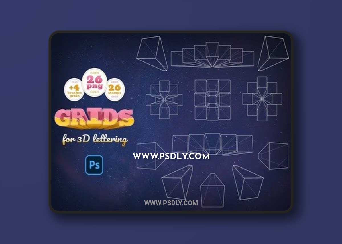 3D Lettering Grids and Brushes