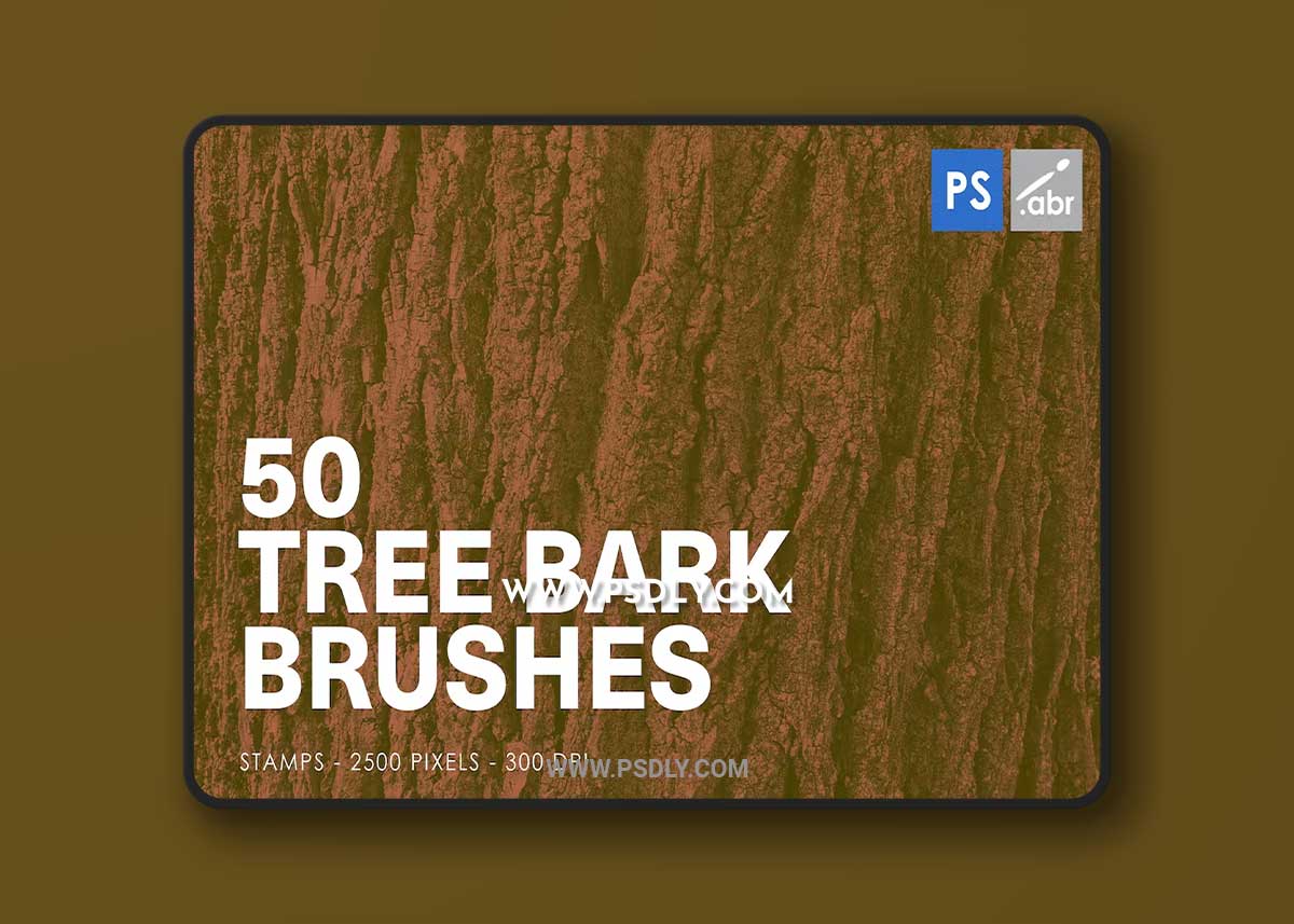 50 Tree Bark Photoshop Stamp Brushes FS7YPNM