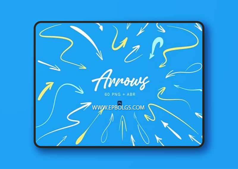 60 Hand Drawn Arrows - PNG and Stamps AY67LA9