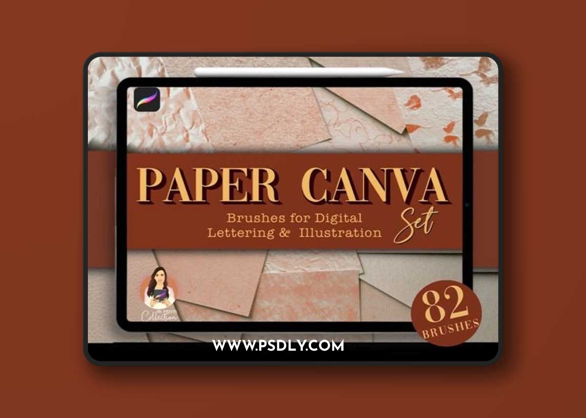 82 Paper Canva Procreate Brush Set
